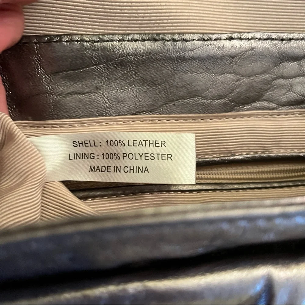 Talbots Metallic Silver Small Satchel